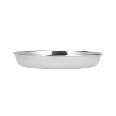 Royalford 25 CM Stainless Steel Rice Plate- RF11469| Unbreakable Plate, Suitable for Rice, Roti, Snacks| 100% Food-Grade, BPA-Free| Multi-Purpose Plate with Strong and Stylish Design with Mirror Finish Body| Silver