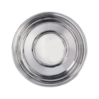 Royalford 18 CM Leomax Date Bowl with Glass Lid- RF11598|Perfect for Serving Dates, Dried Nuts, Candies, Etc.| Versatile And Strong Stainless Steel Construction with Mirror Finish Body and Tempered Glass Lid with Steam Vent Hole| Silver