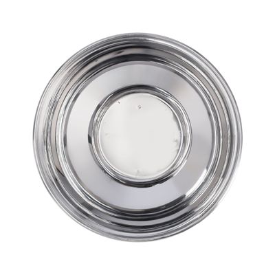 Royalford 14 CM Leomax Date Bowl with Glass Lid- RF11596|Perfect for Serving Dates, Dried Nuts, Candies, Etc.| Versatile And Strong Stainless Steel Construction with Mirror Finish Body and Tempered Glass Lid with Steam Vent Hole| Silver