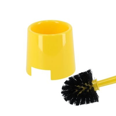 Royalford Toilet Brush with Holder- RF11188| Compact and Light-Weight Toilet Brush Perfect for Cleaning Indian and Western Style Toilets| Superior-Quality Cleaning Brush with Long Handle for Better Reach and Efficient Cleaning| Yellow and black