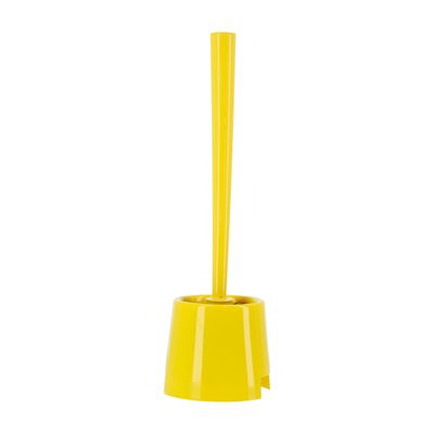 Royalford Toilet Brush with Holder- RF11188| Compact and Light-Weight Toilet Brush Perfect for Cleaning Indian and Western Style Toilets| Superior-Quality Cleaning Brush with Long Handle for Better Reach and Efficient Cleaning| Yellow and black