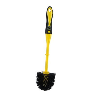 Royalford Toilet Brush with Holder- RF11189| Compact and Light-Weight Toilet Brush Perfect for Cleaning Indian and Western Style Toilets| Superior-Quality Cleaning Brush with Long Handle for Better Reach and Efficient Cleaning| Yellow and black