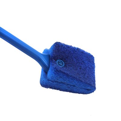 Royalbright 33 CM Toilet Brush- Polyester+PP Handle- RF10644 | Toilet Brush with Handle| Multi-Purpose Brush for Cleaning Floor and Tile| Superior Quality Cleaning Brush with Curved Long Handle for Better Reach| Strong and Comfortable Grip| Cleaning Supplies| Blue| One-Piece