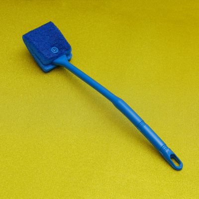 Royalford Royalbright 33 CM Toilet Brush- Polyester+PP Handle- RF10644 | Toilet Brush with Handle| Multi-Purpose Brush for Cleaning Floor and Tile| Superior Quality Cleaning Brush with Curved Long Handle for Better Reach| Strong and Comfortable Grip| Cleaning Supplies| Blue| One-Piece