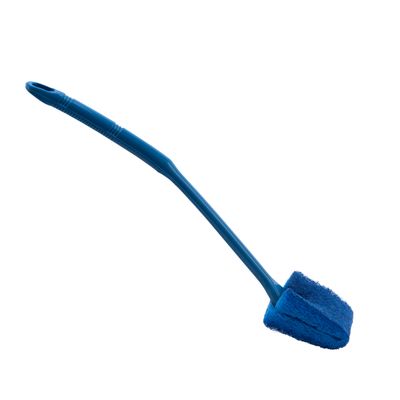 Royalford Royalbright 33 CM Toilet Brush- Polyester+PP Handle- RF10644 | Toilet Brush with Handle| Multi-Purpose Brush for Cleaning Floor and Tile| Superior Quality Cleaning Brush with Curved Long Handle for Better Reach| Strong and Comfortable Grip| Cleaning Supplies| Blue| One-Piece