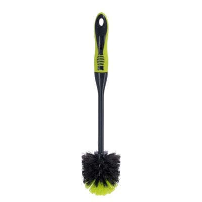 Royalford Toilet Plunger, Toilet Brush with Holder, RF2373GR | Non-Slip Gripped Long Handle | Soft Bristle Clean Toilet Corner Easily