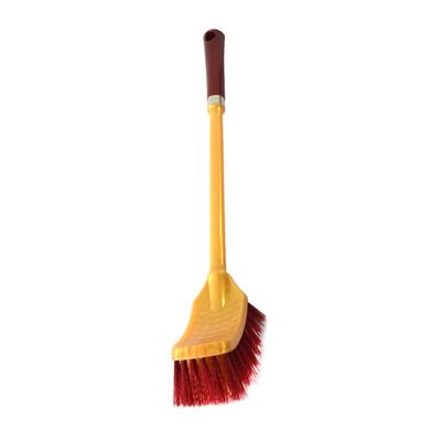 Royalford RF6997 Toilet Brush - Easy Storage with Comfortable handle - Compact L-Shape Design Toilet Cleaner - Clears Clogged Toilets and drains - Ideal for Home and Office Use (Red Yellow)