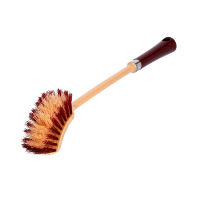 Royalford RF6997 Toilet Brush - Easy Storage with Comfortable handle - Compact L-Shape Design Toilet Cleaner - Clears Clogged Toilets and drains - Ideal for Home and Office Use (Red Yellow)