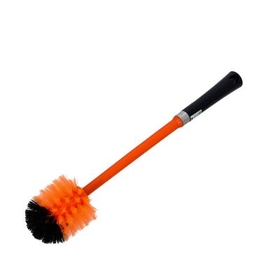 Toilet Brush - Easy Storage with Comfortable handle - Compact Straight Shape Design Toilet Cleaner - Clears Clogged Toilets and drains - Ideal for Home and Office Use (Red Yellow)