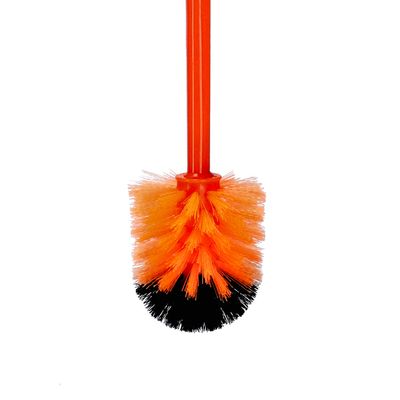 Toilet Brush - Easy Storage with Comfortable handle - Compact Straight Shape Design Toilet Cleaner - Clears Clogged Toilets and drains - Ideal for Home and Office Use (Red Yellow)