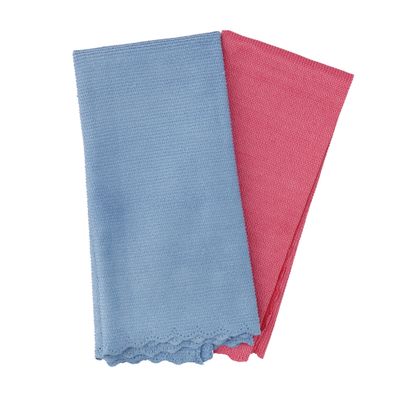 Royalbright 2-Piece Microfiber Cleaning Clothes- RF11073| Powerful and High-Density Microfiber Cloth for Easy and Efficient Cleaning|100% Anti-Bacterial and Super Absorbent Power| 80% Micro-Fiber and 20% Polyester for Effective Cleaning | Pink and Green