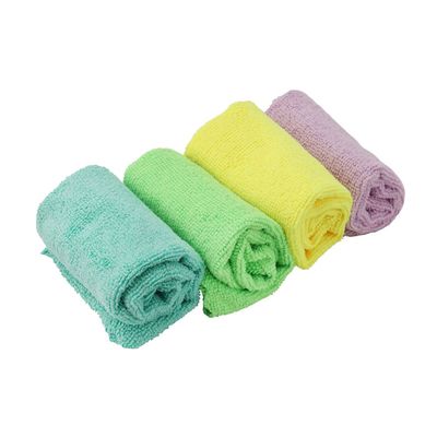 Royalbright 4-Piece Microfiber Cleaning Towels- RF11075| Powerful and High-Density Microfiber Cloth for Easy and Efficient Cleaning|100% Anti-Bacterial and Super Absorbent Power| 80% Micro-Fiber and 20% Polyester for Effective Cleaning | Multi-Color