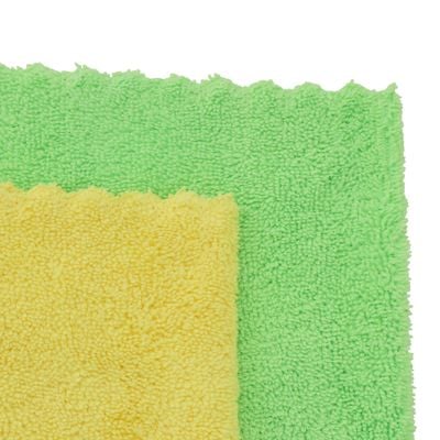 Royalbright 2-Piece Microfiber Cleaning Towels- RF11077| Powerful and High-Density Microfiber Cloth for Easy and Efficient Cleaning|100% Anti-Bacterial and Super Absorbent Power| 80% Micro-Fiber and 20% Polyester for Effective Cleaning | Green and Orange