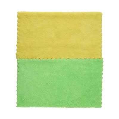 Royalford Royalbright 2-Piece Microfiber Cleaning Towels- RF11077| Powerful and High-Density Microfiber Cloth for Easy and Efficient Cleaning|100% Anti-Bacterial and Super Absorbent Power| 80% Micro-Fiber and 20% Polyester for Effective Cleaning | Green and Orange