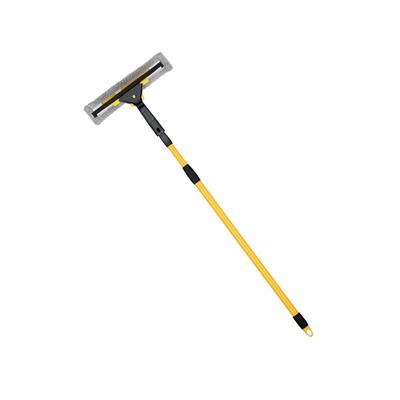 Royalford Window Cleaner with Wiper- RF12258/ 2-in-1 Design, with Rubber Squeegee and Microfiber Pad, Compatible with All Window Types/ Perfect for Cleaning and Wiping Room, Bathroom, Kitchen/ Highly Durable, Light-Weight and Elegant Design/ Yellow