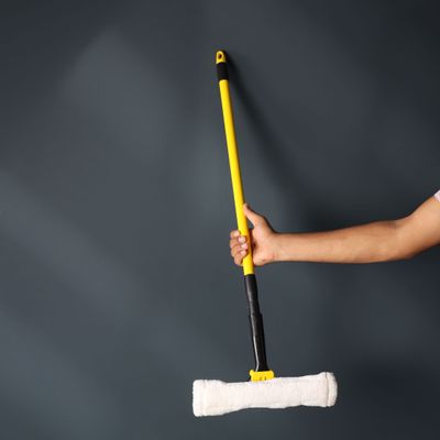 Royalford Window Cleaner with Wiper- RF12258/ 2-in-1 Design, with Rubber Squeegee and Microfiber Pad, Compatible with All Window Types/ Perfect for Cleaning and Wiping Room, Bathroom, Kitchen/ Highly Durable, Light-Weight and Elegant Design/ Yellow