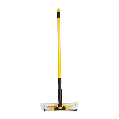 Royalford Window Cleaner with Wiper- RF12258/ 2-in-1 Design, with Rubber Squeegee and Microfiber Pad, Compatible with All Window Types/ Perfect for Cleaning and Wiping Room, Bathroom, Kitchen/ Highly Durable, Light-Weight and Elegant Design/ Yellow