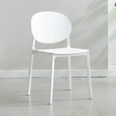 Maple Home Plastic Dining Chair Open Backrest Side Chair Modern Kitchen Living Indoor Outdoor Furniture