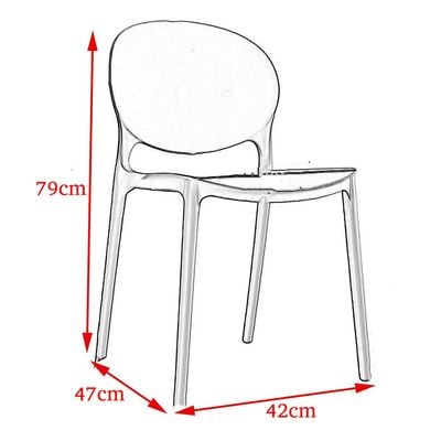 Maple Home Plastic Dining Chair Open Backrest Side Chair Modern Kitchen Living Indoor Outdoor Furniture