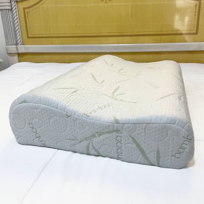 Bamboo Contour Memory Foam Pillow With Removable Cover - Hypoallergenic & Breathable- 60x40x12cm