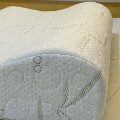 Bamboo Contour Memory Foam Pillow With Removable Cover - Hypoallergenic & Breathable- 60x40x12cm