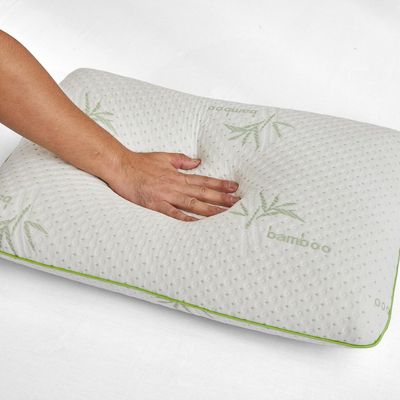 Bamboo Memory Foam Pillow With Removable Bamboo Rayon Cover - Hypoallergenic & Breathable- 60x40x13cm