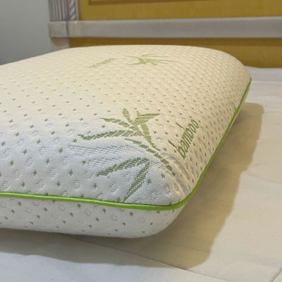 Bamboo Memory Foam Pillow With Removable Bamboo Rayon Cover - Hypoallergenic & Breathable- 60x40x13cm