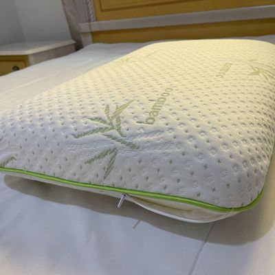 Bamboo Memory Foam Pillow With Removable Bamboo Rayon Cover - Hypoallergenic & Breathable- 60x40x13cm