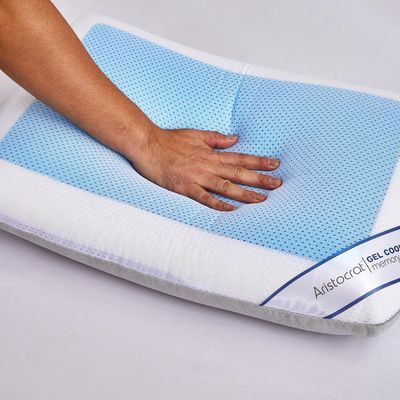 Cool Gel Deluxe Memory Foam Pillow With Cooling Technology and Removable Cover - 60x40x13 cm