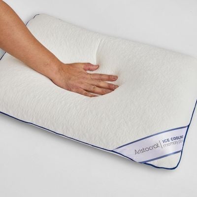 Cooling Ergonomic Memory Foam Pillow With Cooling Technology and Removable Cover - 60x40x13 cm