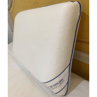 Cooling Ergonomic Memory Foam Pillow With Cooling Technology and Removable Cover - 60x40x13 cm