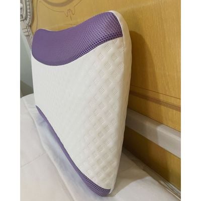 Lavender Infused Memory Foam Pillow With Removable Cover - Hypoallergenic & Breathabler - 60x40x12cm