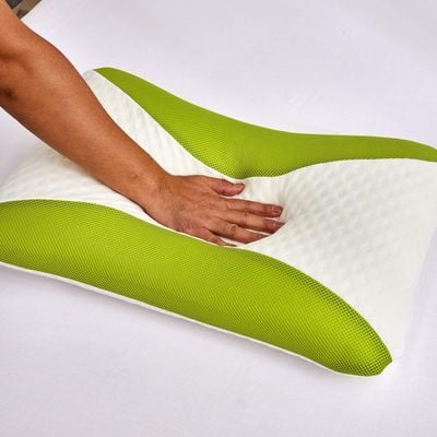 Aloe Vera Infused Memory Foam Pillow With Removable Cover - Hypoallergenic & Breathable- 60x40x12cm