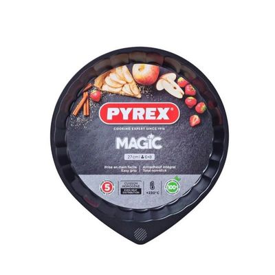 Pyrex Magic 27cm Flan Pan - Durable Non-Stick, Easy Grip Handle, Oven Safe