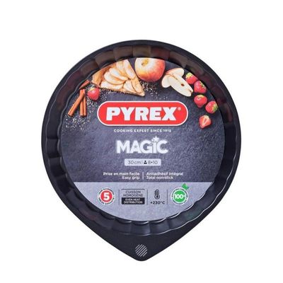 Pyrex Magic 30cm Flan Pan - Durable Non-Stick, Easy Grip Handle, Oven Safe