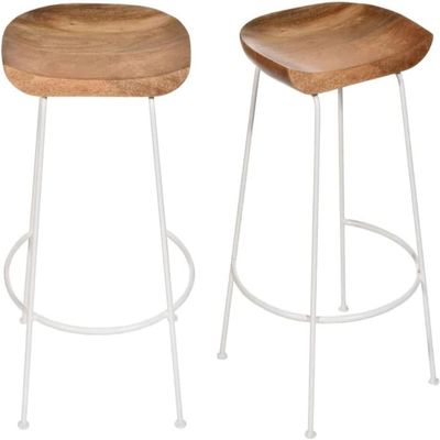 Celestial Saddler Barstool White Metal Finish