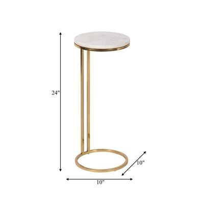 Glamour Gold & Marble Top Drink Table