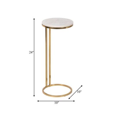 Glamour Gold & Marble Top Drink Table