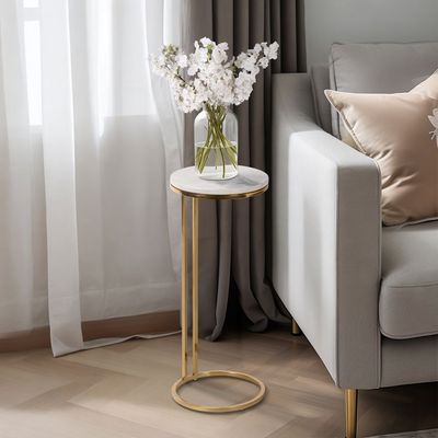 Glamour Gold & Marble Top Drink Table