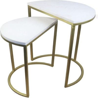 Cresent Half Moon Set Of Two Side Table