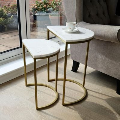 Cresent Half Moon Set Of Two Side Table