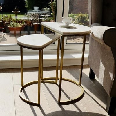 Cresent Half Moon Set Of Two Side Table