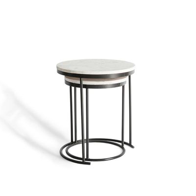 Mystic White Accent Table Set Of 2