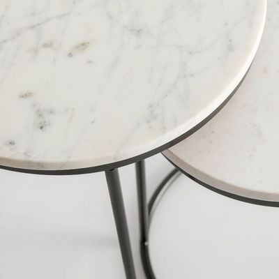 Mystic White Accent Table Set Of 2