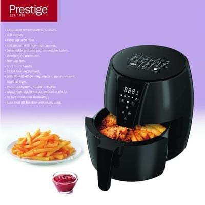 Prestige Air Fryer 4.8 Litre 1500W - Black | 2 Years Warranty