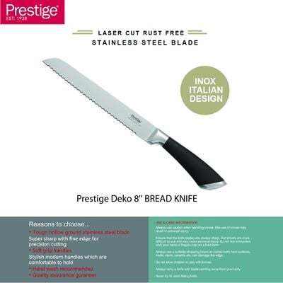 Prestige Deko 8'' (20 Cm) BREAD KNIFE
 - Silver | 2 Years Warranty