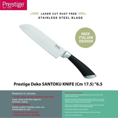 Prestige Deko 6.5'' (17.5 Cm) SANTOKU KNIFE
 - Silver | 2 Years Warranty