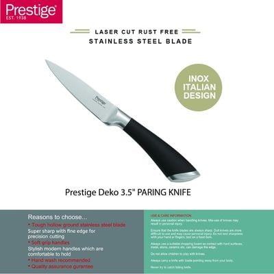 Prestige Deko 3.5" (8.5 Cm) PARING KNIFE
 - Silver | 2 Years Warranty