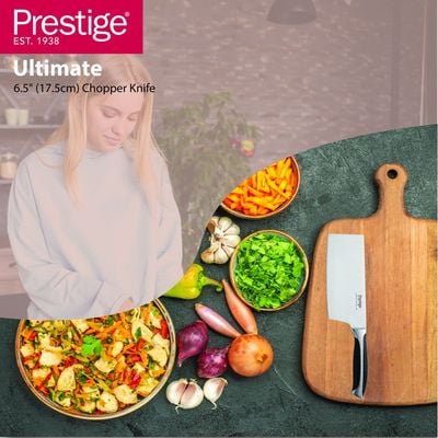 Prestige Ultimate 6.5" (17.5 Cm) CHOPPER KNIFE
 - Silver | 2 Years Warranty