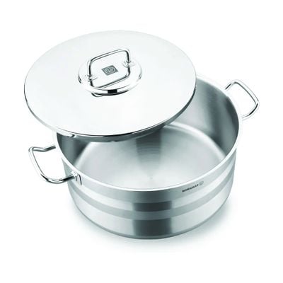 Korkmaz Astra2 Casserole 40x25 / 31 L | Induction Pot for Cooking | Turkish Stainless Steel Cookware - KA2031 - Silver | 2 Years Warranty